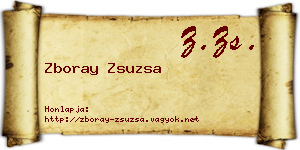 Zboray Zsuzsa névjegykártya